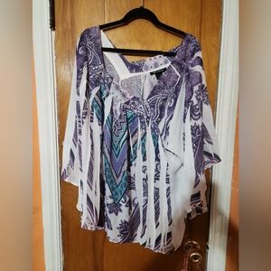 Ashley Stewart abstract blouse size 22/24W